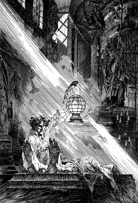 Wrightson Frankenstein illustration